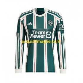 Divisa di Calcio Manchester United Trasferta 2023/2024 Manica Lunga